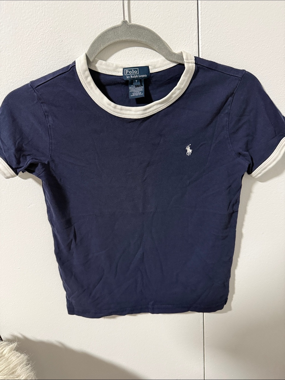 Polo by Ralph Lauren Contrast Trim Short Sleeve Tee Blue Small 7 for boys